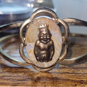 Laughing buddha metal cufflet